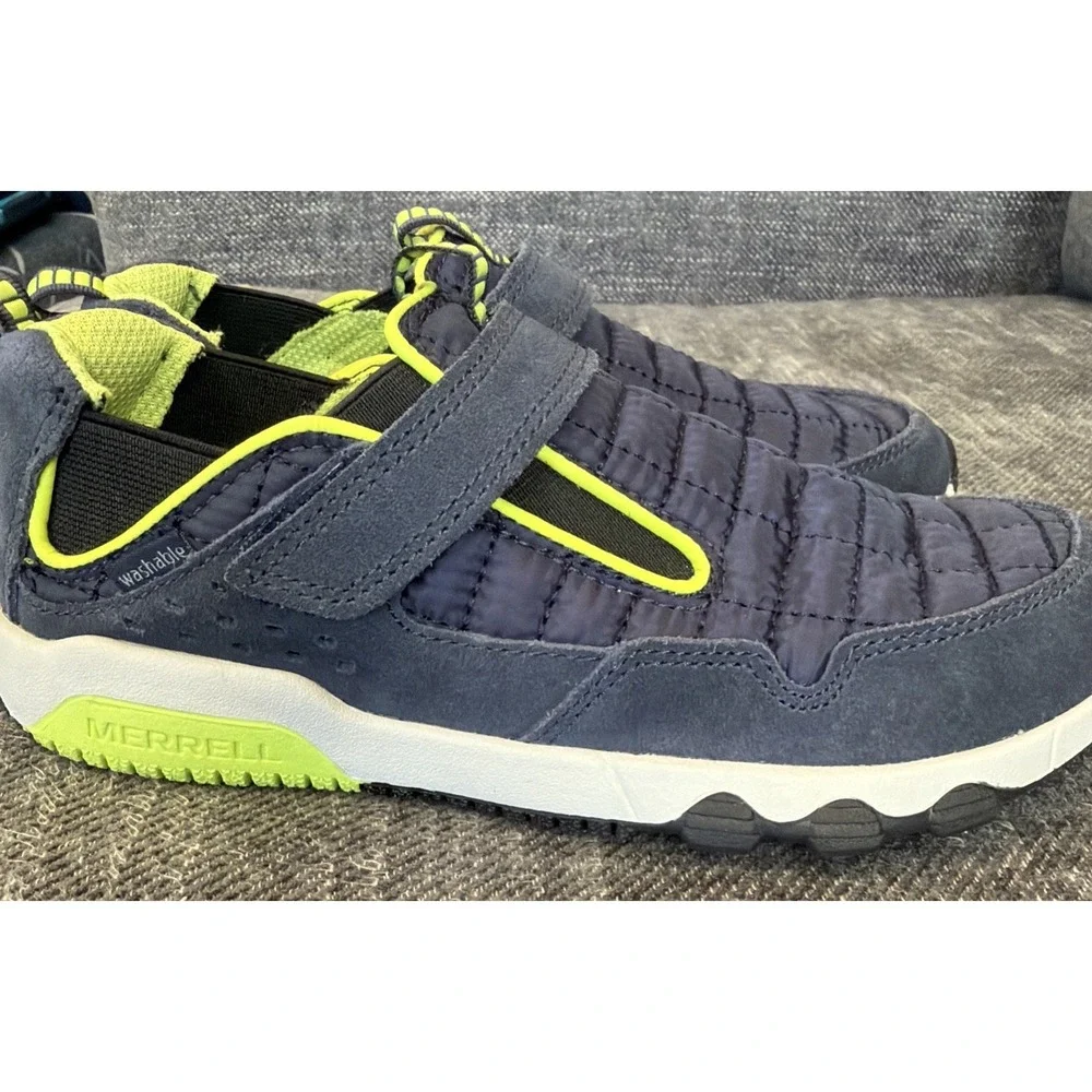 Merrell Jungle Moc Slip-On Blue Quilted Suede Shoes Kids Youth Unisex Size 2.5M